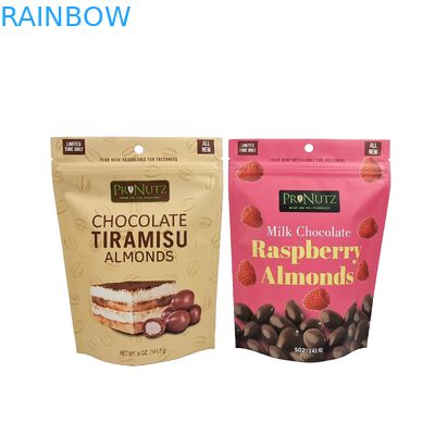 オーダーメイド 再開可能な プラスチック チョコレート 豆袋 アルミニウム 薄膜 スタンドアップ 袋 スナック カシュー ザイプ バッグ
