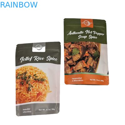 プラスチック アルミホイール 食品パッケージ カスタム 再開可能なスナックパッケージ ザイパー付きスタンドアップポック