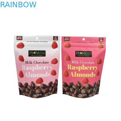 プラスチック アルミホイール 食品パッケージ カスタム 再開可能なスナックパッケージ ザイパー付きスタンドアップポック
