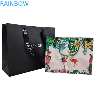 カスタマイズされたブランドロゴ 豪華 黒紙 着物 プレゼント 買い物 バッグ 紙包装