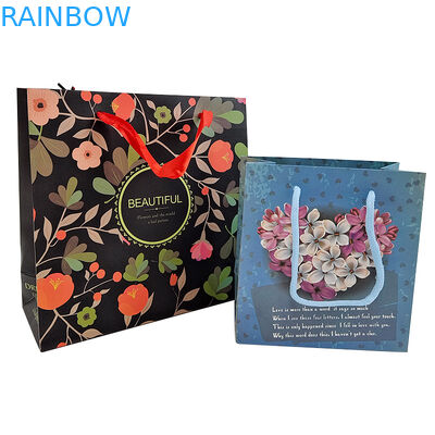 オーダーメイドロゴ印刷 再利用可能なクラフト紙パッケージング ハンドル付きクラフト紙パッケージング ギフトバッグ