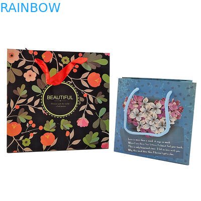 オーダーメイドロゴ印刷 再利用可能なクラフト紙パッケージング ハンドル付きクラフト紙パッケージング ギフトバッグ