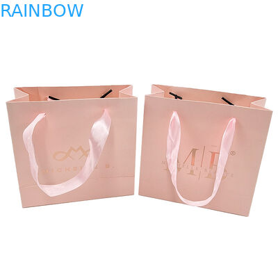 カスタムプリント ロゴ エレガント ホワイト ブラック ギフト 紙袋 高級 服 ブティック 紙 ショッピング バッグ リボン ハンドル