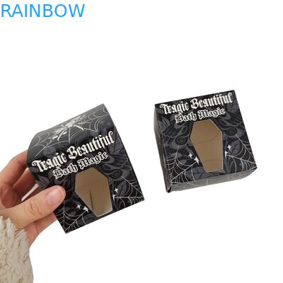 高品質 カスタム 黒い紙箱 特殊 フロント ホールウィンドウ 食品 包装 白紙 ギフトボックス