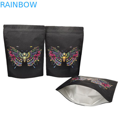 オーダーメイド 再開可能なマイラーバッグ スタンドアップクラフト紙包装バッグ 植物用 生物分解性 紫外線スポット付きジッパーバッグ