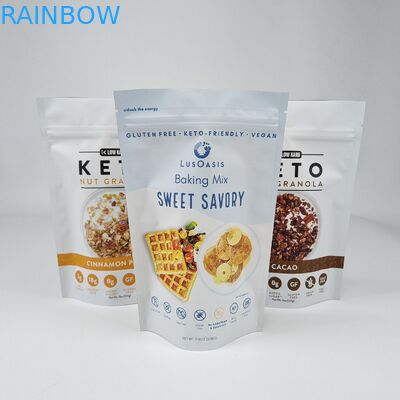 カスタム印刷 アルミホイル ロゴ 食品級 食用品 梱包 閉め替え 臭いがなく 湿気 防水 スタンドアップ ポケット