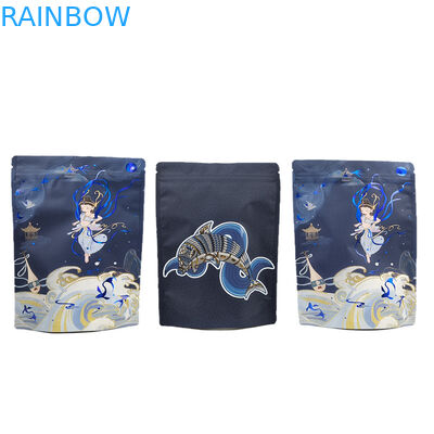 オーダーメイド印刷 臭いを防げる袋 ロゴ付き スタンドアップ アルミニウムホイル ツィッパー袋 UVプリント付き