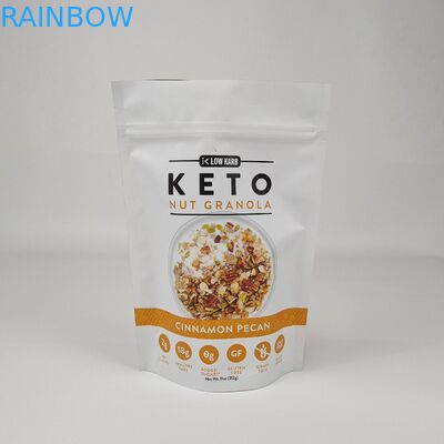 カスタムラミネートアルミホイルジップロックバッグ スタンドアップポーチ マット レッドパッケージングポーチ