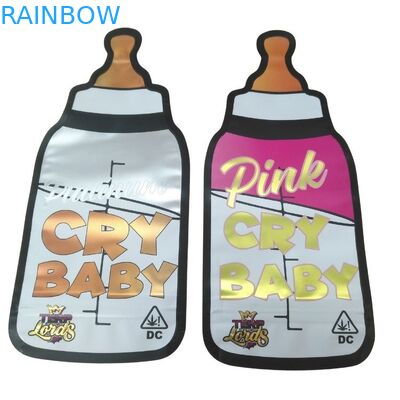 カスタムプリント 防子シップロック ホログラフィック 切断式 マイラー バッグ 3.5g 特殊形 ゴミ菓子 食用包装袋