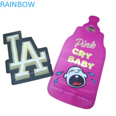 カスタムプリント 防子シップロック ホログラフィック 切断式 マイラー バッグ 3.5g 特殊形 ゴミ菓子 食用包装袋