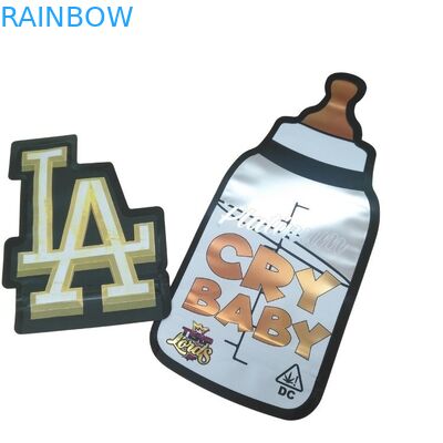 カスタムプリント 防子シップロック ホログラフィック 切断式 マイラー バッグ 3.5g 特殊形 ゴミ菓子 食用包装袋