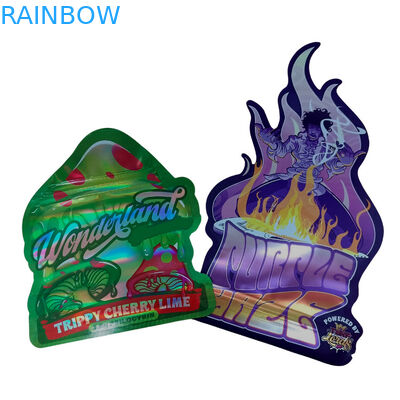 カスタムプリントマットソフトタッチバッグ 3.5g マイラーバッグ デジタルプリントホログラム 切断式マイラージップロックバッグ