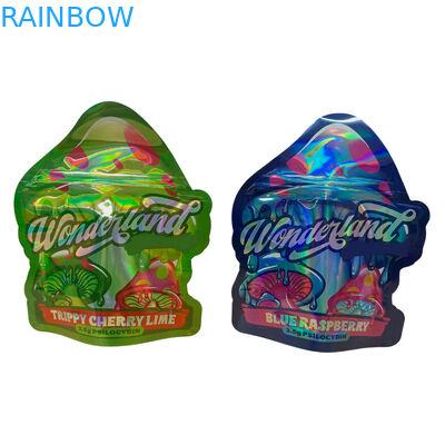 カスタムプリントマットソフトタッチバッグ 3.5g マイラーバッグ デジタルプリントホログラム 切断式マイラージップロックバッグ