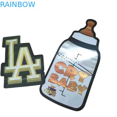 カスタム印刷 3.5g マイラーバッグ 切断式不規則バッグ シップロックサークル マイラー 柔らかいタッチ プラスチック食品キャンディバッグ