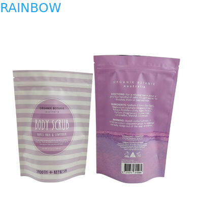 マットプリント 閉塞式 包装 バッグ  Zip Lock プラスチック 浴場 塩 身体 スクロール 立体 ザック ザック付き