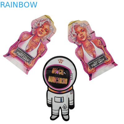 カスタムプリント形 ミニマイラーバッグ 1g 3.5g 7g 14g 28g キノコ 子供耐臭 柔らかい触覚 カーリ パック マイラーバッグ