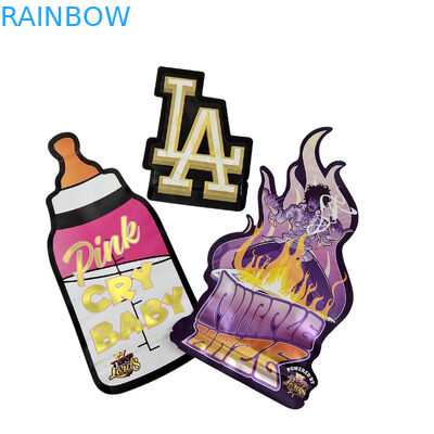 3.5g カスタマイズされたパッケージングとロゴの印刷 特別なユニークな形内印刷 ホログラフィック 切断されたマイラーバッグ