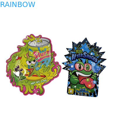 3.5g カスタマイズされたパッケージングとロゴの印刷 特別なユニークな形内印刷 ホログラフィック 切断されたマイラーバッグ