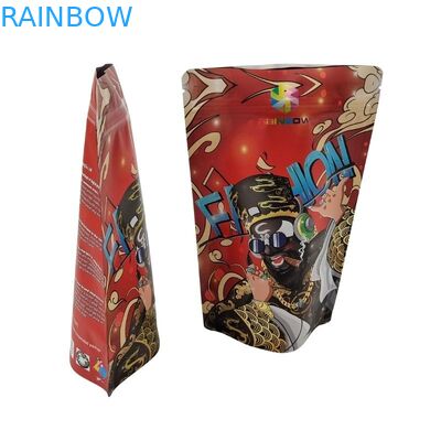 食品用プラスチックバッグ 透明なフロントウィンドウとガッセット包装 再び閉める方形ジップロック 平底マイラー袋