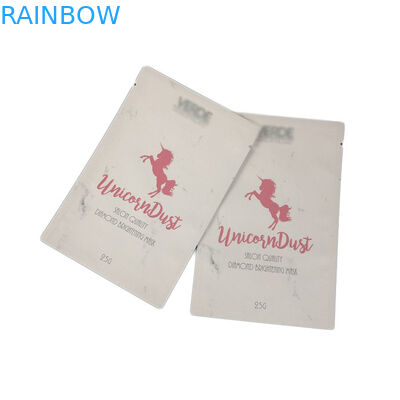 3サイドシール袋 フラットバッグ スポットUVロゴ フェイスマスク用マイラーバッグ