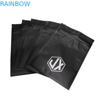 マットブラック 3 面シールケーブルUSB ザイプ付きプラスチック包装袋