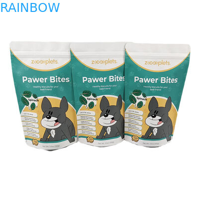 ローMOQ スタンドアップポーチ クラフト紙 プリント ペット トリート 臭いを防ぐ袋 ロゴ付き