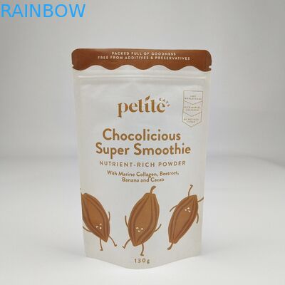 無料 サンプル リサイクル可能 ドイパック ザイパー クラフト紙袋 カスタム ティーバッグ ザイパー ホワイト スタンドアップポック