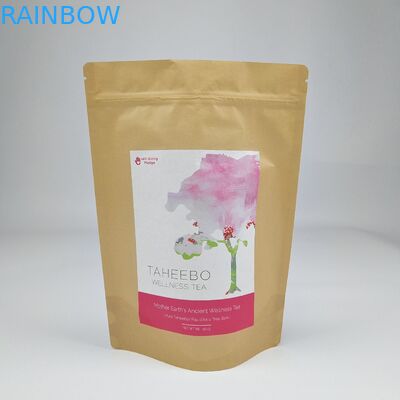 スタンドアップ ザイパー クラフト ブラウン 紙 熱密閉 食品 貯蔵 ドイパック 包装 袋 透明窓付き