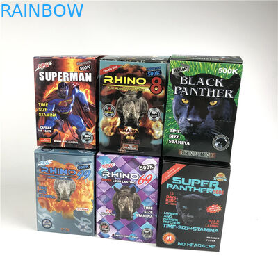 プラスティック 空の薬の瓶 男性強化 Rhino 99 錠剤 ビリスター カード 展示ボックス