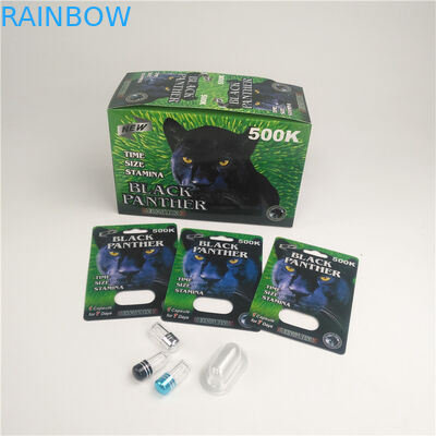 プラスティック 空の薬の瓶 男性強化 Rhino 99 錠剤 ビリスター カード 展示ボックス