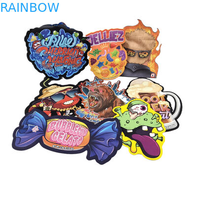 カスタム 特殊 形状 ザイパー 包装 柔らかい 触覚 CBD 子供 防止 3.5g 不規則 切断 プラスチック バッグ