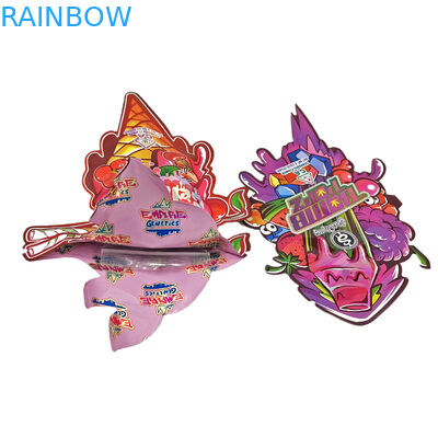 プラスチック カスタム デザイン 特殊形 包装 プリント ホログラム フォイル キャンディー 子供 証明 マイラー 切断袋