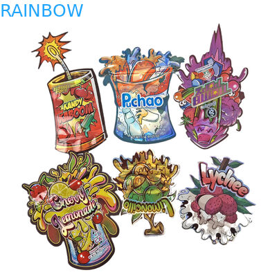 カスタムデジタル印刷袋 包装 ホログラム 薄膜 切断型 特殊 形 Ziplock プラスチック マイラー 3.5g 切断型 袋