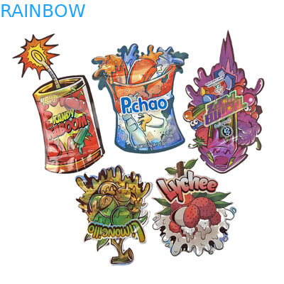 カスタム印刷ソフトタッチホログラフ 切断型 不正形 特殊形 プラスチックジッパー マイラー食品包装袋