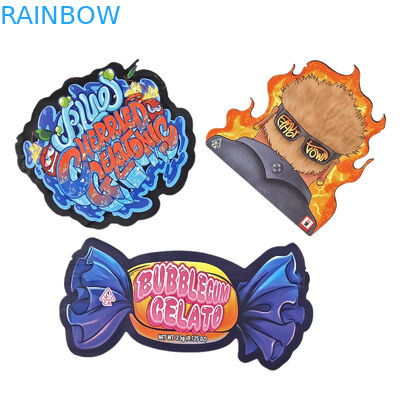 特殊 不規則形 臭いを防げる袋  Ziplock カスタム28g 14g 7g 3.5g 切断式 スナック 食品 包装 マイラー バッグ