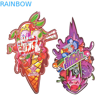 カスタム 切断 プラスチック プリント ロゴ 匂いが しない 3.5 食用 食品 包装  Ziplock 食用 スナック マイラー バッグ