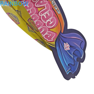 臭いを防ぐカスタム印刷 3.5g ユニークな特殊形 不正形食品パッケージ 切断袋 シップロック マイラー袋