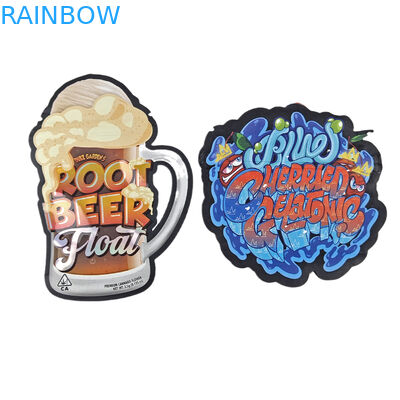 不規則な形状の包装 シップロックホログラフフィルム3.5g 臭いを防いで切断されたマイラーバッグ