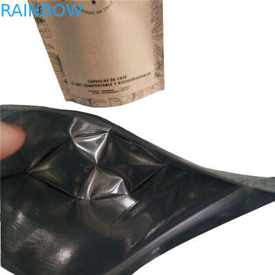 フラットボトムバッグ 食品包装フィルム シンプルホワイト印刷 トップ 空気バルブで満たす