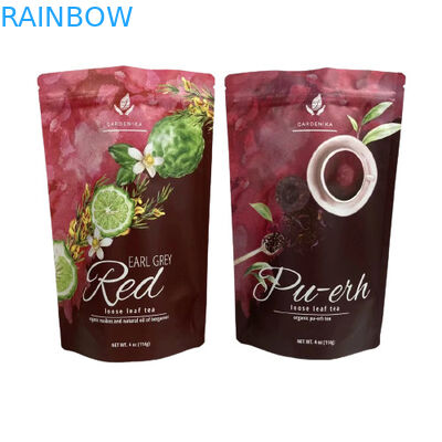 食品グレード スタンドアップ ポッチ バッグ プラスチック オーダーメイド 薄膜 茶包装用 マット仕上げ