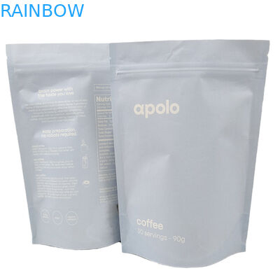 カスタムプリント クラフト紙 スタンドアップ ザイパー バッグ コーヒー豆粉末のための再閉可能なマイラーバッグ