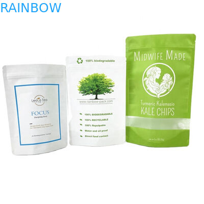 環境に優しい生物分解性クラフト紙袋 ザイプロック袋 食品包装 窓付き紙袋