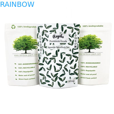 環境に優しい生物分解性クラフト紙袋 ザイプロック袋 食品包装 窓付き紙袋