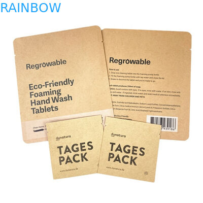 OEM オーダーメイド ロゴ 生物分解性 クラフト紙袋 クッキーケーキ ナッツ 食用品 パウダー ペット食品 窓付き 臭いを防げる袋