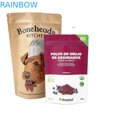 OEM オーダーメイド ロゴ 生物分解性 クラフト紙袋 クッキーケーキ ナッツ 食用品 パウダー ペット食品 窓付き 臭いを防げる袋