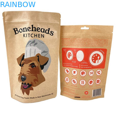 100% 生物分解性 臭いを防げる紙包装袋 マンゴー粉紅茶ナッツ ペットフード袋 白色クラフト紙袋