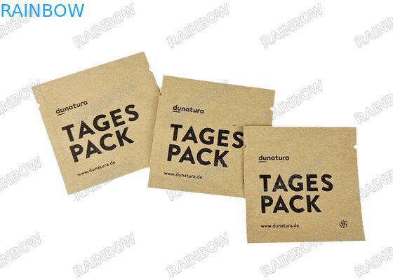 オーダーメイド 生物分解可能 空茶袋 3 面 熱密封 茶 カフェ 包装 バッグ クラフト 紙 タブレット 包装 バッグ