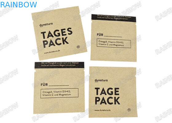 オーダーメイド 生物分解可能 空茶袋 3 面 熱密封 茶 カフェ 包装 バッグ クラフト 紙 タブレット 包装 バッグ