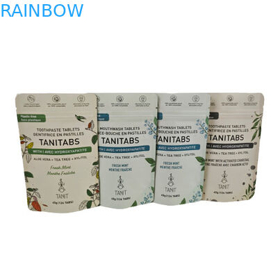 エコフレンドリー コンポスタブル クラフト バッグ 復閉可能なジッパー 化粧粉末パッケージ