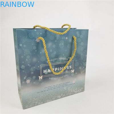 売れ筋 リサイクル可能 環境に優しいロゴ 印刷 ショッピング 紙袋 梱包 白 110グラム 再利用可能